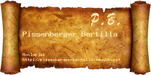 Pissenberger Bertilla névjegykártya